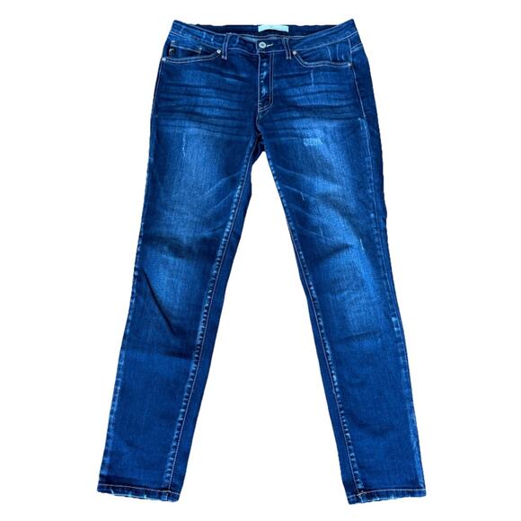 KanCan Jeans Women's Size 11‎ 29 Blue Mid-Rise Skinny Denim Distressed - Picture 1 of 7